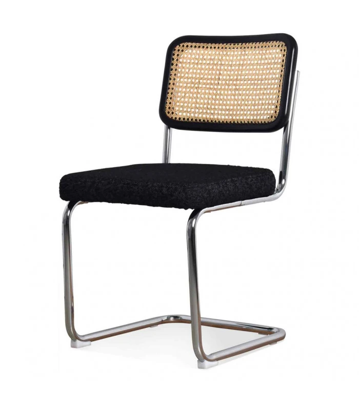 Chaise Capsule Bouclette Noir 1 Chaise Capsule Bouclette Noir