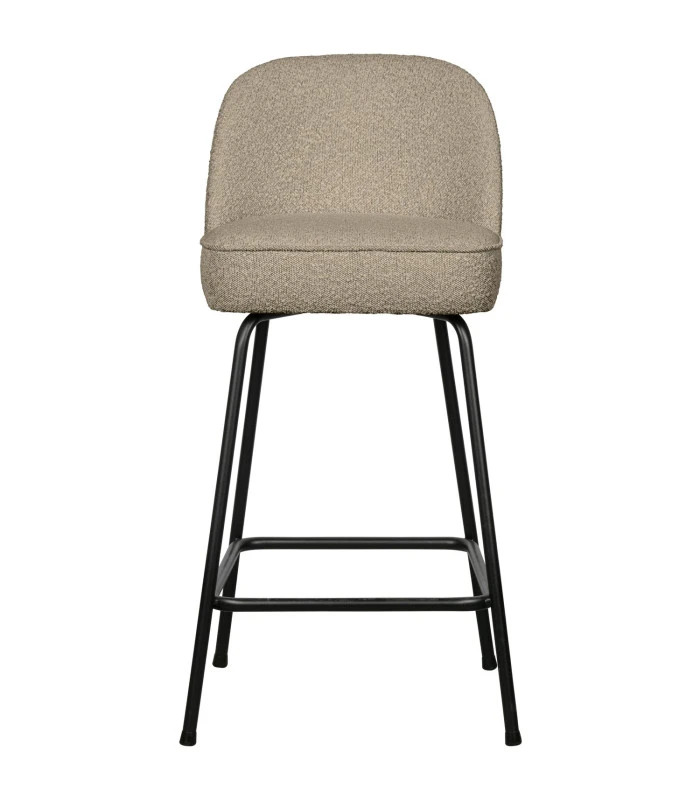 Chaise De Bar Vogue 65cm Bouclé Beige 1 Chaise De Bar Vogue 65cm Bouclé Beige