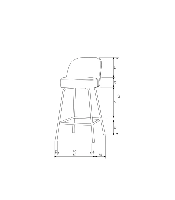 Chaise De Bar Vogue 65cm Rouille 2 Chaise De Bar Vogue 65cm Rouille – Image 2