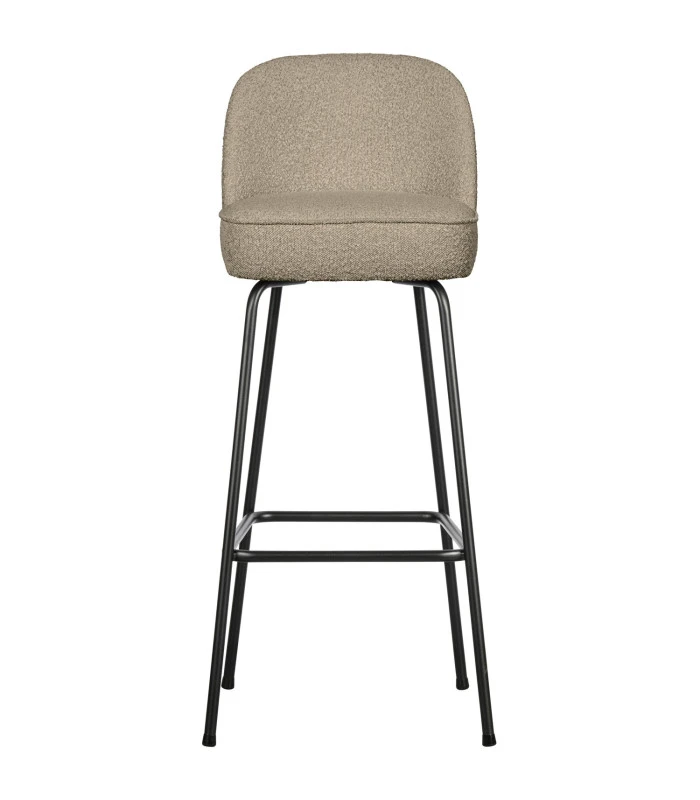 Chaise De Bar Vogue 79cm Bouclé Beige 1 Chaise De Bar Vogue 79cm Bouclé Beige