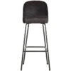 Chaise De Bar Vogue 79cm Noir Cuir Recyclé