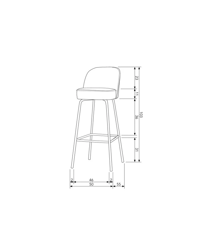 Chaise De Bar Vogue 79cm Tissé Sable 3 Chaise De Bar Vogue 79cm Tissé Sable – Image 3