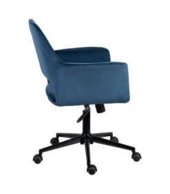 Chaise De Bureau Louise Velours Bleu -Magasin De Meubles De Qualité chaise de bureau louise velours bleu 2