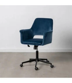 Chaise De Bureau Louise Velours Bleu