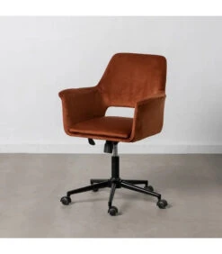 Chaise De Bureau Louise Velours Marron