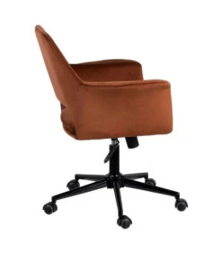 Chaise De Bureau Louise Velours Marron -Magasin De Meubles De Qualité chaise de bureau louise velours marron 3