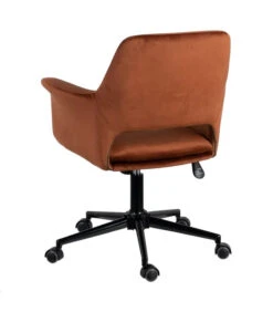 Chaise De Bureau Louise Velours Marron -Magasin De Meubles De Qualité chaise de bureau louise velours marron 4