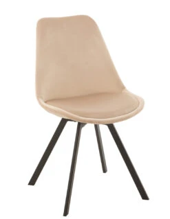 Chaise Hélène En Métal/textile Beige