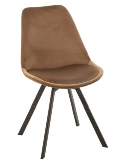 Chaise Hélène En Métal/textile Marron