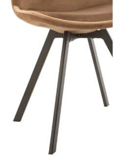 Chaise Hélène En Métal/textile Marron -Magasin De Meubles De Qualité chaise helene en metaltextile marron 4