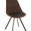 Chaise Hélène En Métal/textile Marron Foncé