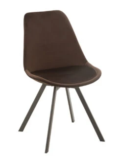 Chaise Hélène En Métal/textile Marron Foncé