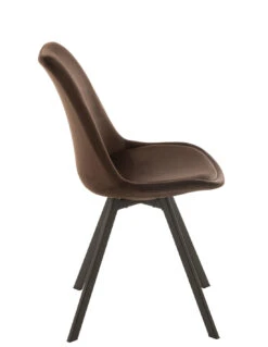 Chaise Hélène En Métal/textile Marron Foncé -Magasin De Meubles De Qualité chaise helene en metaltextile marron fonce 5
