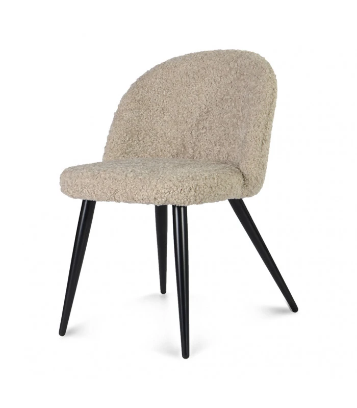 Chaise Ingrid Fausse Fourrure Beige 1 Chaise Ingrid Fausse Fourrure Beige