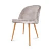 Chaise Ingrid Velours Taupe Pieds Façon Bois