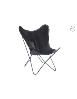 Chaise Longue En Cuir/métal Noir