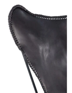 Chaise Longue En Cuir/métal Noir -Magasin De Meubles De Qualité chaise longue en cuirmetal noir 4