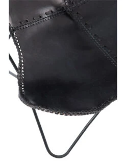 Chaise Longue En Cuir/métal Noir -Magasin De Meubles De Qualité chaise longue en cuirmetal noir 5