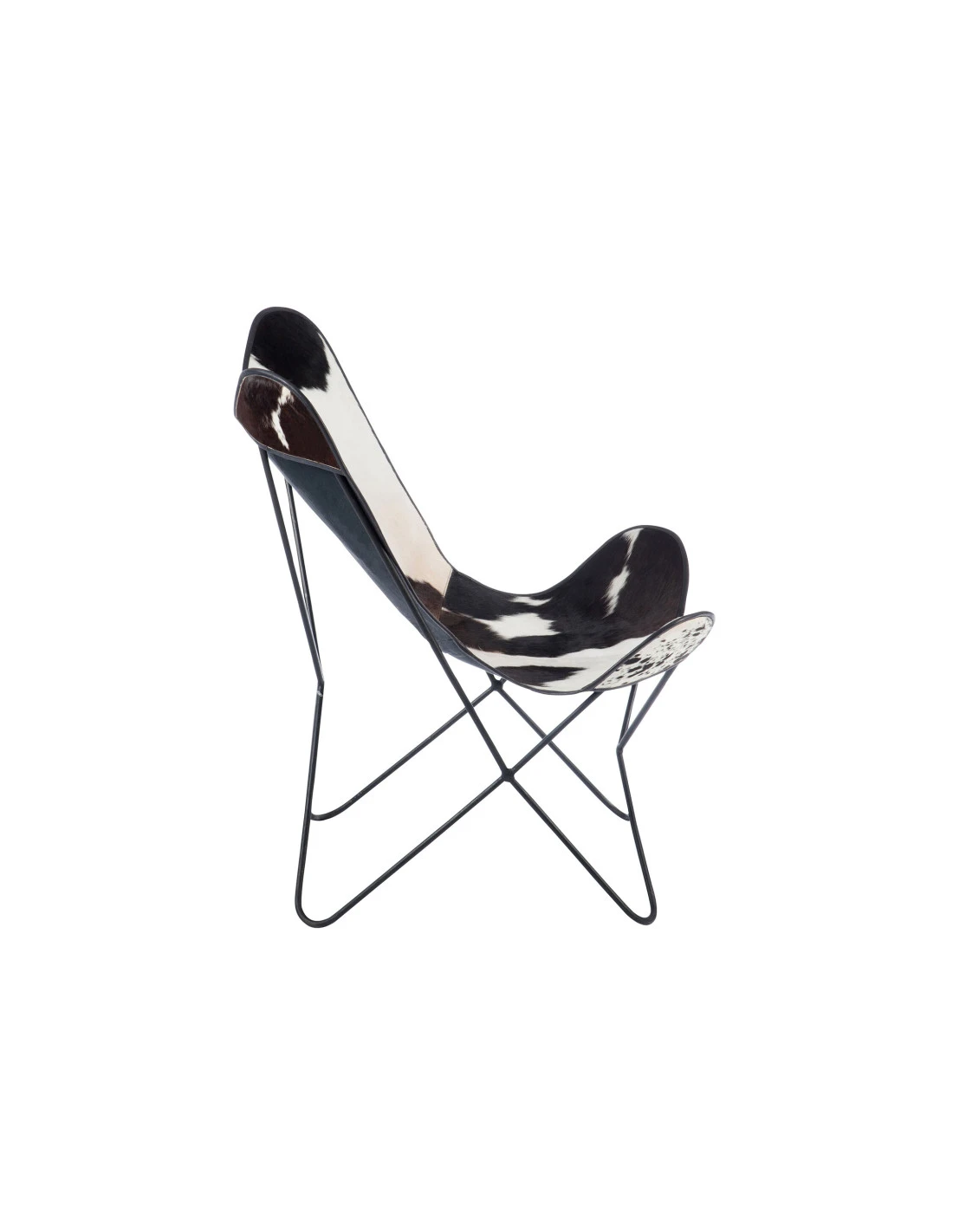 Chaise Longue En Peau De Vache/métal Blanc/noir 3 Chaise Longue En Peau De Vache/métal Blanc/noir – Image 3