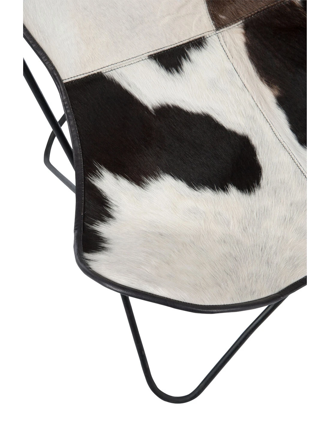 Chaise Longue En Peau De Vache/métal Blanc/noir 6 Chaise Longue En Peau De Vache/métal Blanc/noir – Image 6