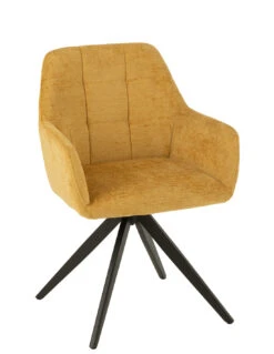 Chaise Louna En Fer/acrylique Ocre