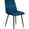 Chaise Manta Bleu Canard Velours Ras