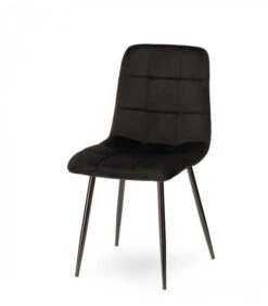 Chaise Manta Noir Velours Ras -Magasin De Meubles De Qualité chaise manta noir 2