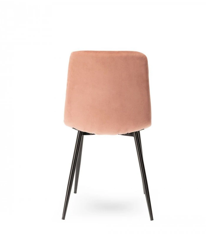 Chaise Manta Rose Poudré Velours Ras 5 Chaise Manta Rose Poudré Velours Ras – Image 5