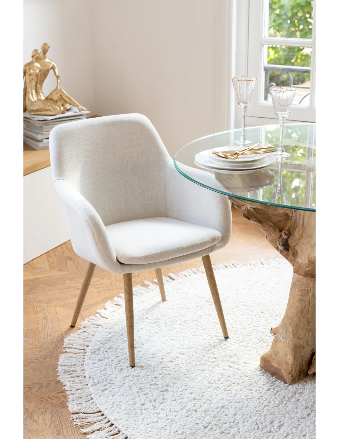 Chaise Miles En Acier/mousse Ivoire 5 Chaise Miles En Acier/mousse Ivoire – Image 5