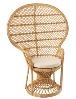 Chaise Paon Avec Coussin En Rotin Naturel