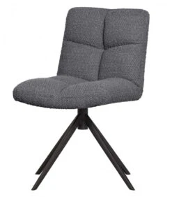 WOOOD Chaise Pivotante Vinny Bouclé Anthracite