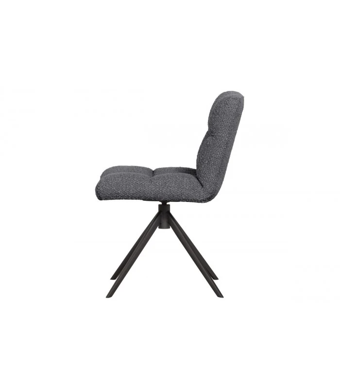 WOOOD Chaise Pivotante Vinny Bouclé Anthracite 4 WOOOD Chaise Pivotante Vinny Bouclé Anthracite – Image 4