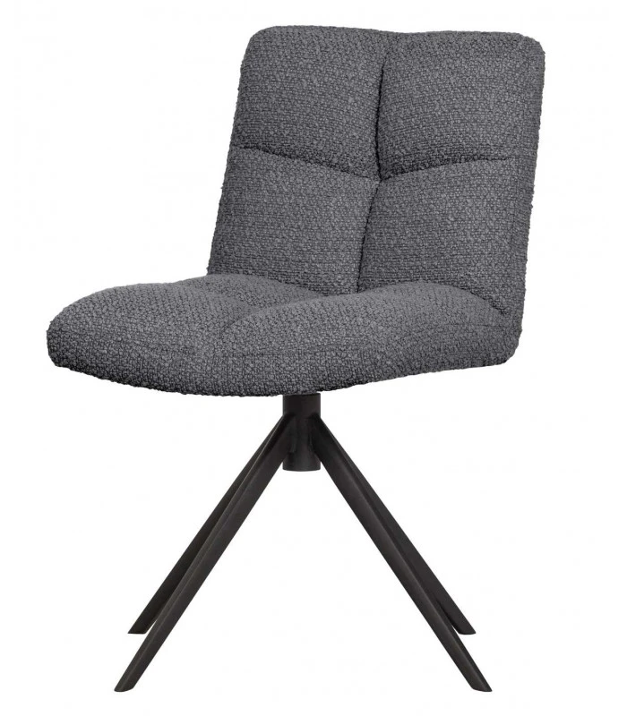 WOOOD Chaise Pivotante Vinny Bouclé Anthracite 1 WOOOD Chaise Pivotante Vinny Bouclé Anthracite