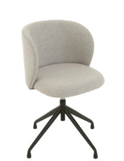 Chaise Pivotante/Relevable En Lin Gris -Magasin De Meubles De Qualité chaise pivotanterelevableinclinable en lin gris 7