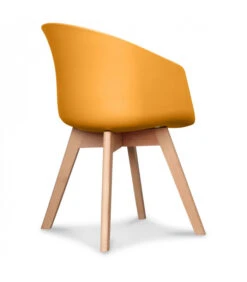 Chaise Scandinave Jaune Miel + Coussin -Magasin De Meubles De Qualité chaise scandinave jaune miel coussin 3