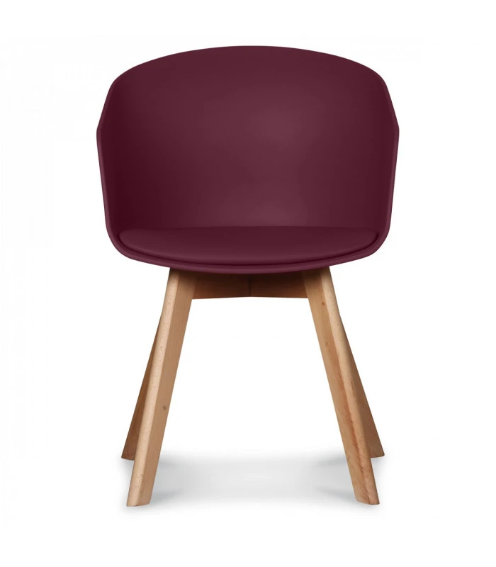 Chaise Scandinave Wine + Coussin 2 Chaise Scandinave Wine + Coussin – Image 2