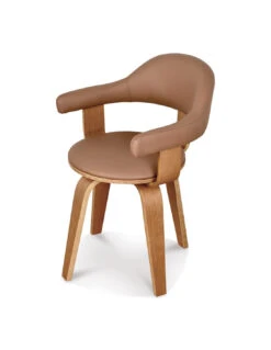 Chaise Suédoise Marron Pivotante Pied Contreplaqué Clair