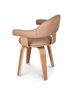 Chaise Suédoise Marron Pivotante Pied Contreplaqué Clair -Magasin De Meubles De Qualité chaise suedoise marron pivotante pied contreplaque clair 3