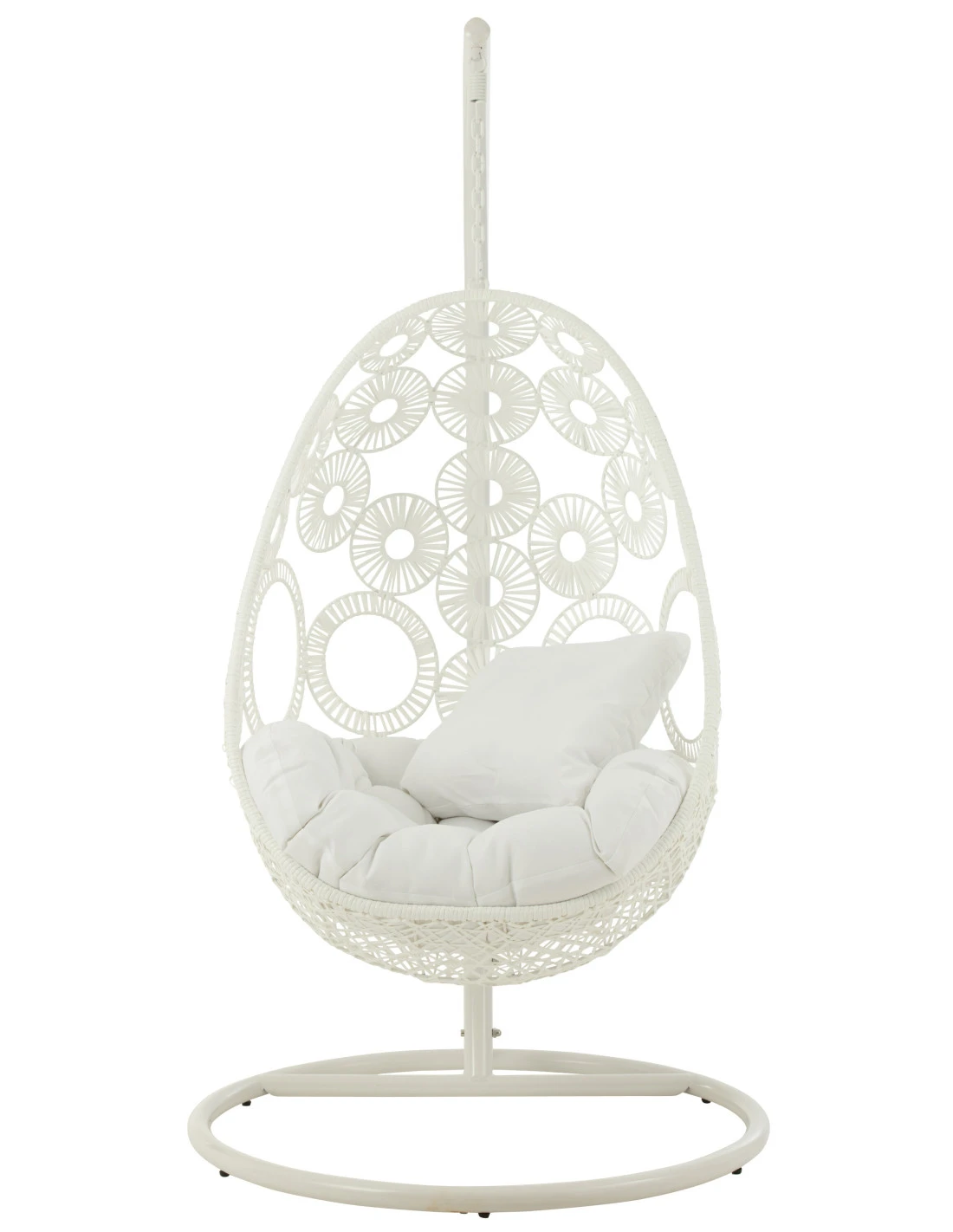 Chaise Suspendue + Coussins Bula Métal / Roseau Blanc 2 Chaise Suspendue + Coussins Bula Métal / Roseau Blanc – Image 2