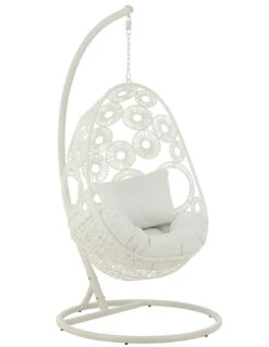 Chaise Suspendue + Coussins Bula Métal / Roseau Blanc