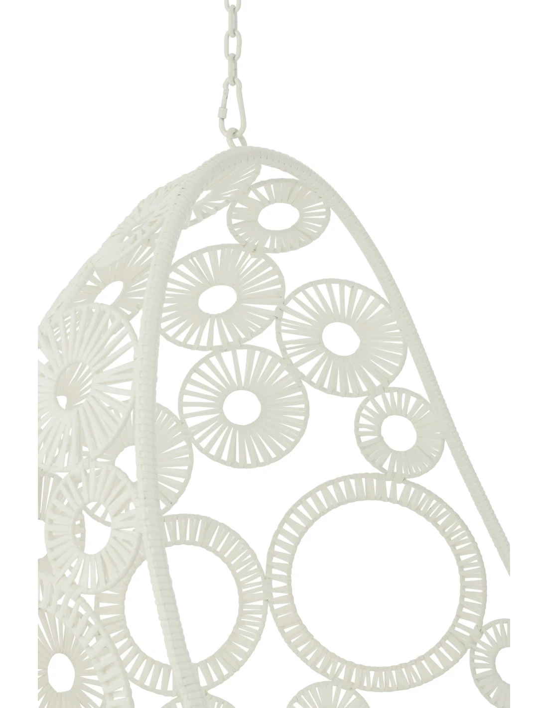 Chaise Suspendue + Coussins Bula Métal / Roseau Blanc 5 Chaise Suspendue + Coussins Bula Métal / Roseau Blanc – Image 5