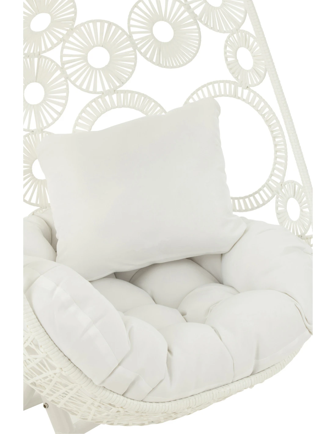 Chaise Suspendue + Coussins Bula Métal / Roseau Blanc 8 Chaise Suspendue + Coussins Bula Métal / Roseau Blanc – Image 8