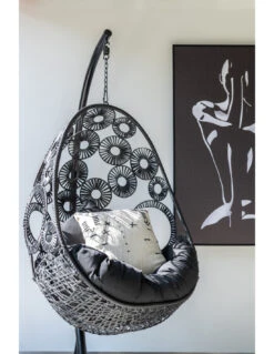 Chaise Suspendue + Coussins Bula Métal / Roseau Noir 21 Chaise Suspendue + Coussins Bula Métal / Roseau Noir -Magasin De Meubles De Qualité chaise suspendue coussins bula metal roseau noir 10