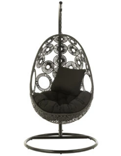 Chaise Suspendue + Coussins Bula Métal / Roseau Noir 13 Chaise Suspendue + Coussins Bula Métal / Roseau Noir -Magasin De Meubles De Qualité chaise suspendue coussins bula metal roseau noir 2