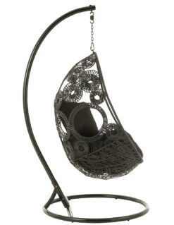 Chaise Suspendue + Coussins Bula Métal / Roseau Noir 14 Chaise Suspendue + Coussins Bula Métal / Roseau Noir -Magasin De Meubles De Qualité chaise suspendue coussins bula metal roseau noir 3