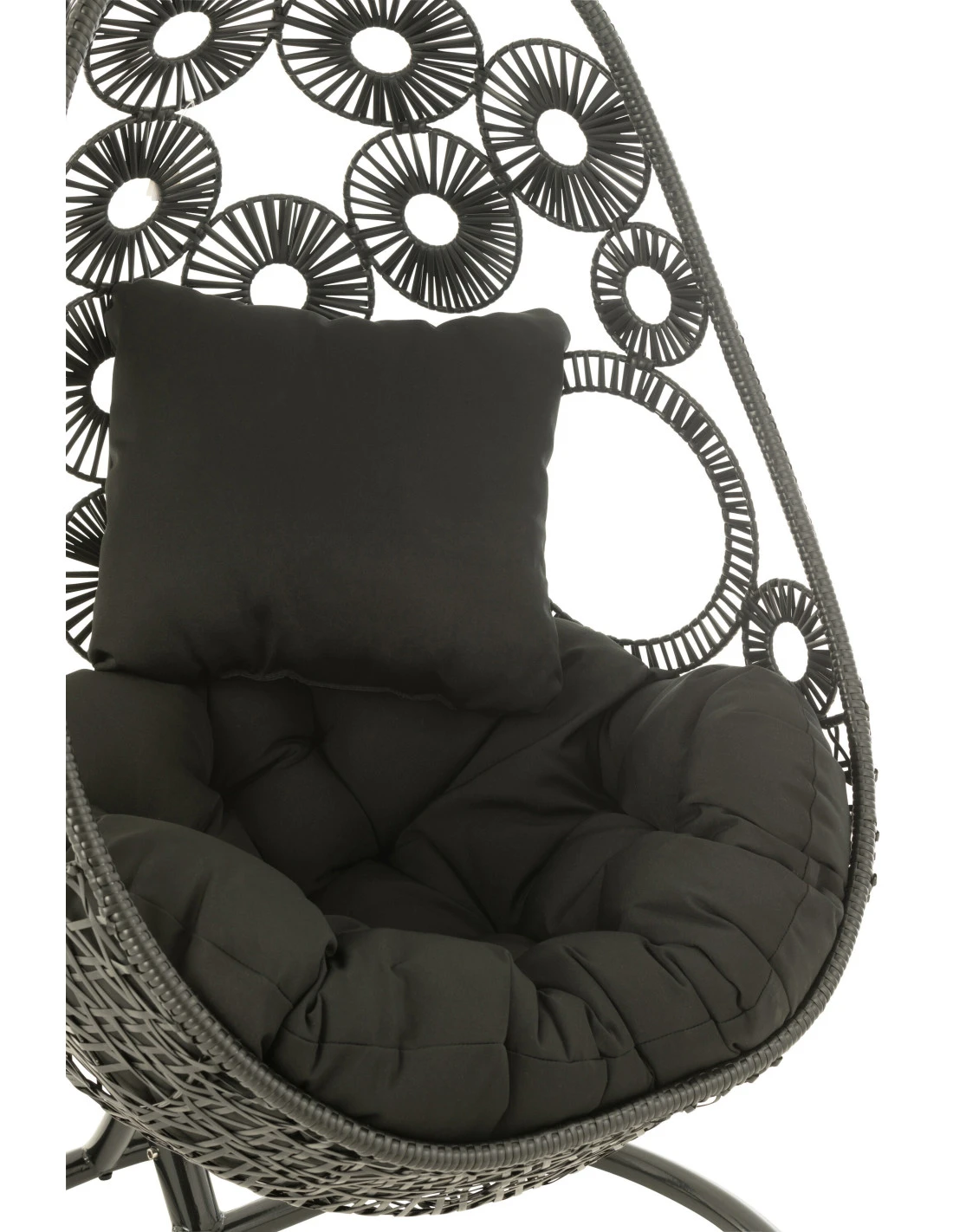 Chaise Suspendue + Coussins Bula Métal / Roseau Noir 9 Chaise Suspendue + Coussins Bula Métal / Roseau Noir – Image 9