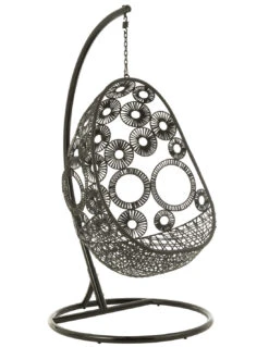 Chaise Suspendue + Coussins Bula Métal / Roseau Noir 20 Chaise Suspendue + Coussins Bula Métal / Roseau Noir -Magasin De Meubles De Qualité chaise suspendue coussins bula metal roseau noir 9