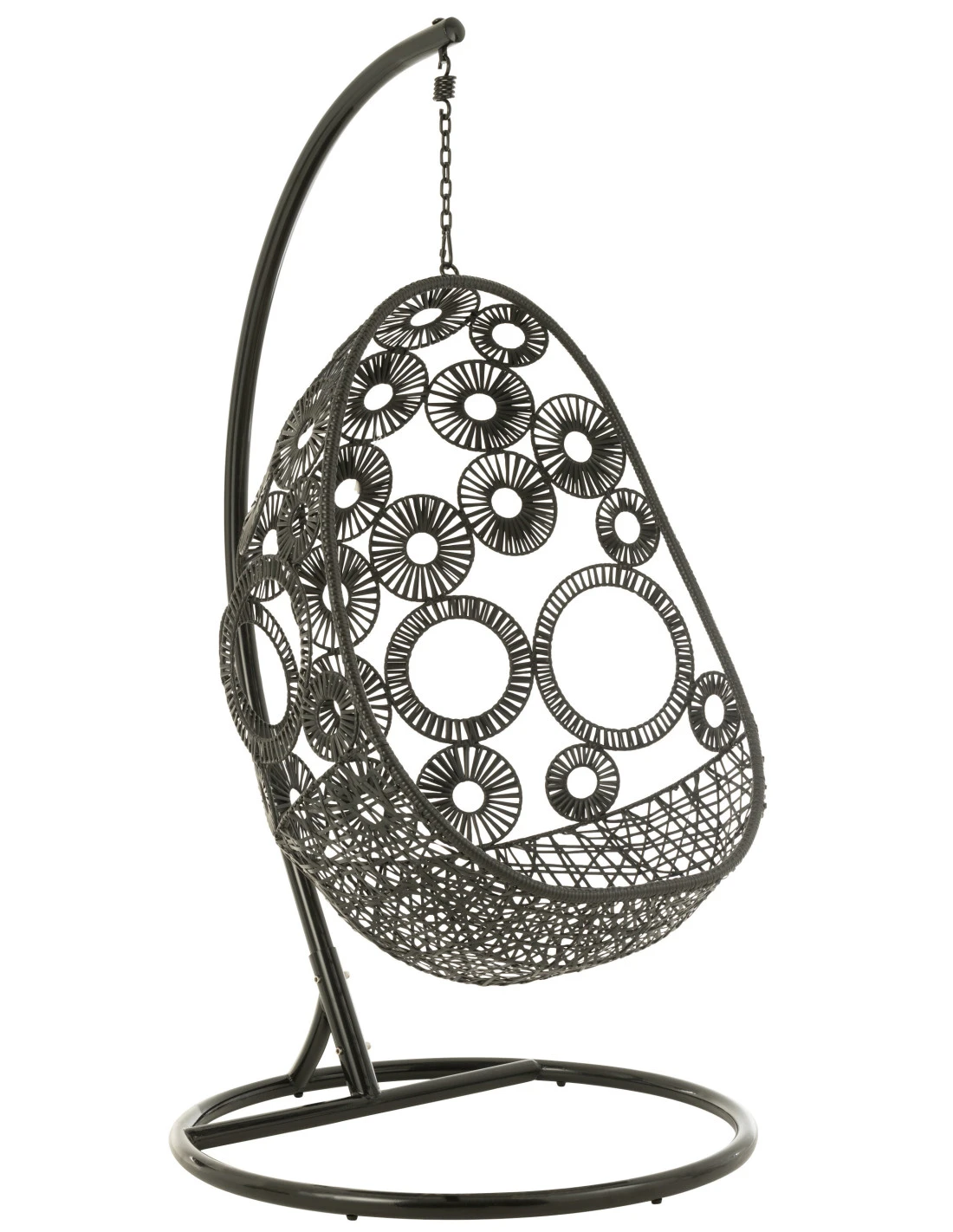 Chaise Suspendue + Coussins Bula Métal / Roseau Noir 10 Chaise Suspendue + Coussins Bula Métal / Roseau Noir – Image 10