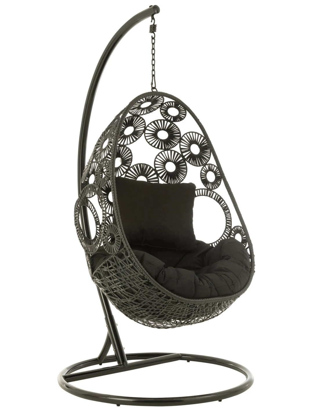 Chaise Suspendue + Coussins Bula Métal / Roseau Noir 1 Chaise Suspendue + Coussins Bula Métal / Roseau Noir