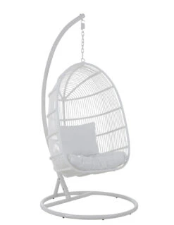 Chaise Suspendue Ovale En Acier Blanc